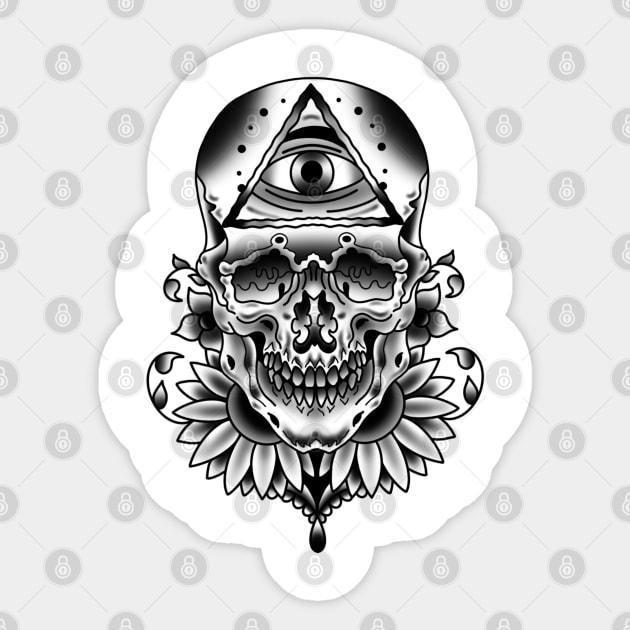 Skull Sticker by Glockink